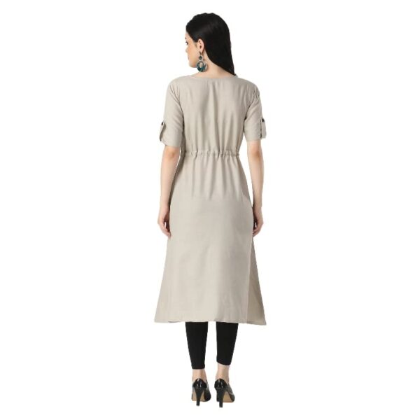 OM SAI LATEST CREATION Women's Slub Cotton Mor Pankh Printed Anarkali Kurti New Selection 2023 Under 399 Designer Attractive Look Women's Kurta (Plus Size Upto 3XL) - Image 3