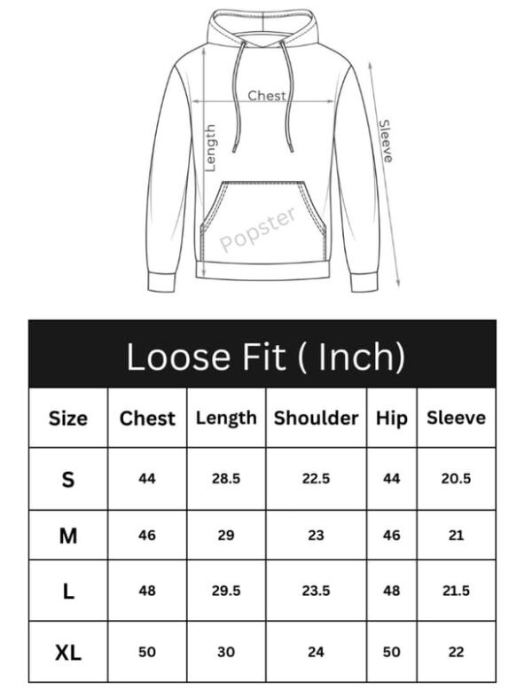 Popster Printed Hooded Sweatshirt Hoody Oversize Loose Fit Fleece Stylish Hoodie Jumper Sweatshirts Winter Wear for Women - Image 4