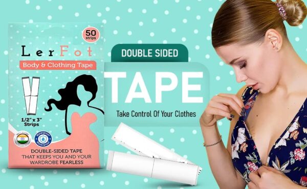 LERFOT Womens Clear Double Sided Fashion Beauty Tape for Clothing and Body (50 Strips)- Strong Adhesive for All Skin Tones and Fabric - Image 7