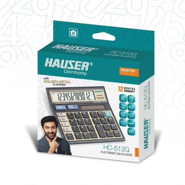 Hauser HC-512G Desktop Series Electronic Calculator | 12 Digits Calculator | Best Key Layout | Mark Up with GT Keys | Big Display & Memory | Dual Power | 112 Steps Check & Correct | Grey, Pack of 1 - Image 4