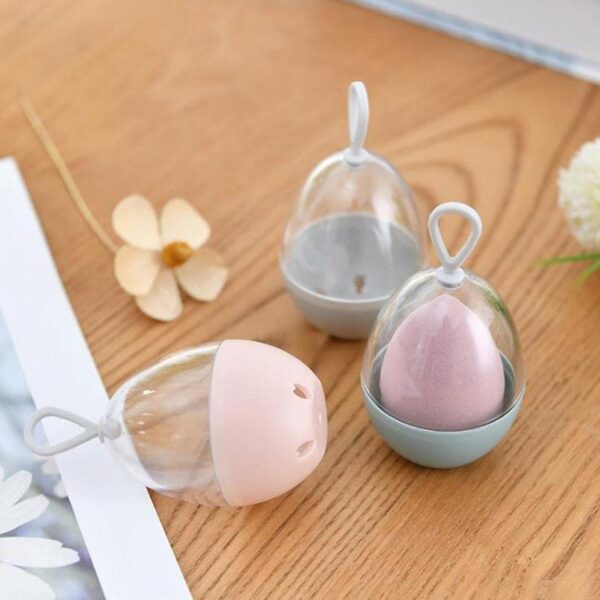 INOG 2PCS Makeup Beauty Blender Sponge With Breathable Storage Case for Women Girls, Travel Container Stand with Dustproof Lid, Washable Reusable (Multicolor) - Image 4