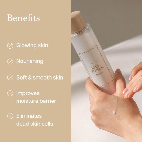 [I'm from] Rice Toner Miniature (30 ml) | Gamma Oryzanol to brighten a dull complexion | Plumping up the skin for more youthful complexion | 77.8% Rice Extract | Korean Skincare | 100% Vegan - Image 7