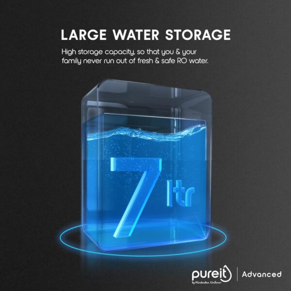 HUL Pureit Advanced RO + MF 6 Stage 7Litre wall mounted/counter top water Purifier, Black - Image 4