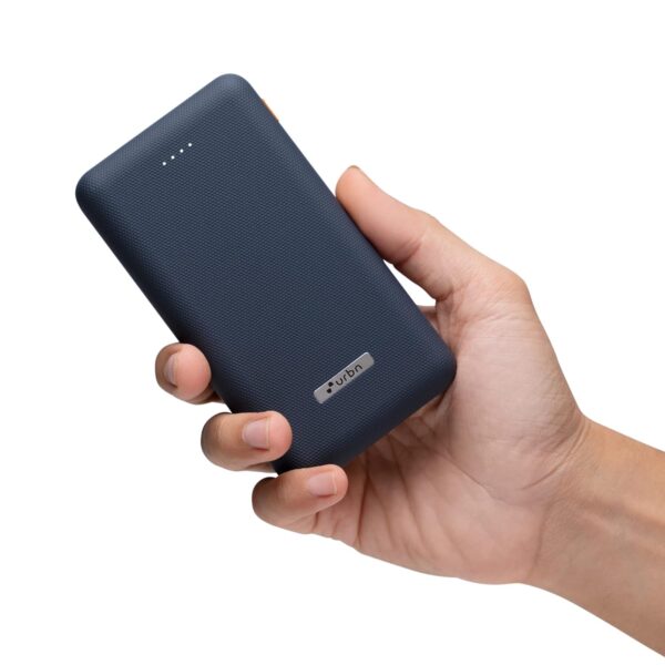 URBN 20000 mAh Li-Polymer Ultra Compact Power Bank | 12W Fast Charge | Dual USB Output | Type C & Micro Input Only | Pocket Size | Made in India (Blue) - Image 2