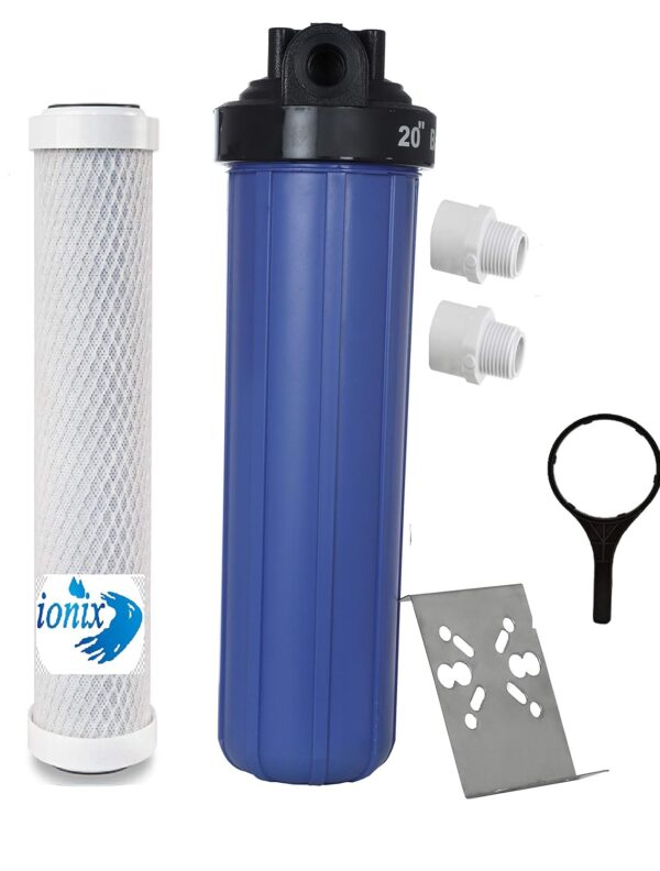 IONIX Whole House Water Filter System with NSF Certified High Capacity Big Blue Whole House Water Filter CTO Carbon Block, 4.5" x 20", 1.5 inch Inlet/Outlet - Image 2