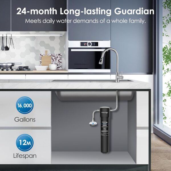 Waterdrop 15Ua Under Sink Water Filter System,16K Gallons Ultra High Capacity Main Faucet Under Counter Water Filtration System,Removes 99% Lead,Fluoride,Chlorine,Bad Taste,Usa Tech,0.5 Micron,White - Image 5