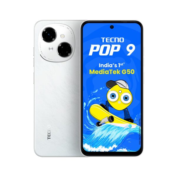 TECNO POP 9 (Glittery White, 3GB+64GB) |India's 1st Mediatek G50 | IP54 Rated | IR Remote | Dual Speaker with DTS | 36 Month Lag Free Fluency | 15W Fast Charging Support | 5000 mAh Battery - Image 2