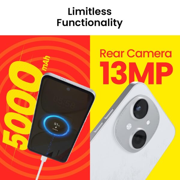 TECNO POP 9 (Glittery White, 3GB+64GB) |India's 1st Mediatek G50 | IP54 Rated | IR Remote | Dual Speaker with DTS | 36 Month Lag Free Fluency | 15W Fast Charging Support | 5000 mAh Battery - Image 7