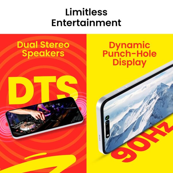 TECNO POP 9 (Glittery White, 3GB+64GB) |India's 1st Mediatek G50 | IP54 Rated | IR Remote | Dual Speaker with DTS | 36 Month Lag Free Fluency | 15W Fast Charging Support | 5000 mAh Battery - Image 5