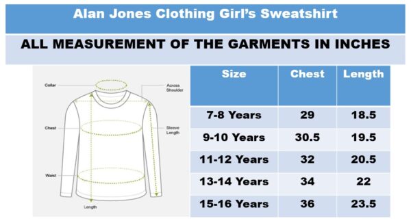 Alan Jones Clothing Girl's Cotton Hooded Neck Sweatshirt - Image 8