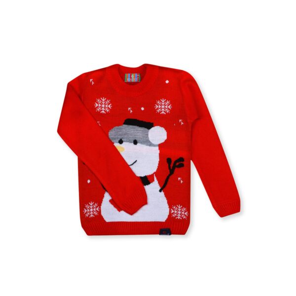 Knitco Boys Woolen Acrylic Sweater Snowman Regular fit Full Sleeves - Image 2