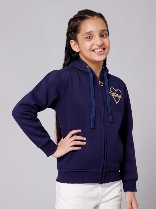 Alan Jones Clothing Girl's Cotton Hooded Neck Sweatshirt - Image 4