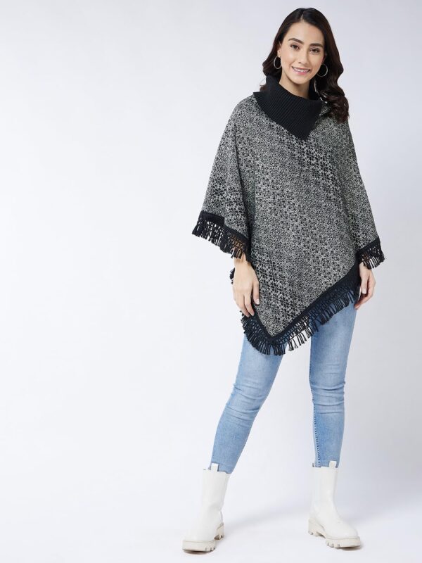 Pivl Wool Blend Striped Poncho for women for winter - Image 3