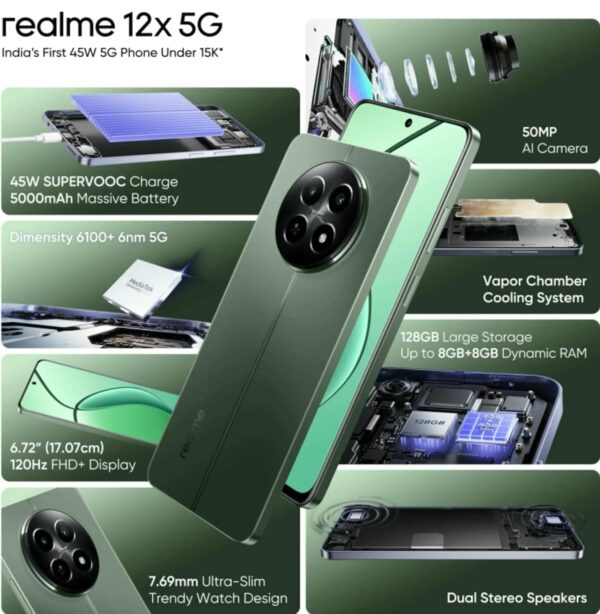 realme 12X 5G (Woodland Green, 8GB RAM, 128GB Storage) - Image 6