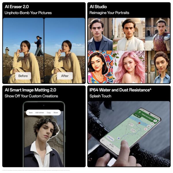 OPPO F27 5G (Emerald Green, 8GB RAM, 128GB Storage) | 6.67" FHD+ AMOLED Display|32MP Sony IMX615 Selfie Camera |AI Portrait Expert| 45W SUPERVOOC| with No Cost EMI/Additional Exchange Offers - Image 4