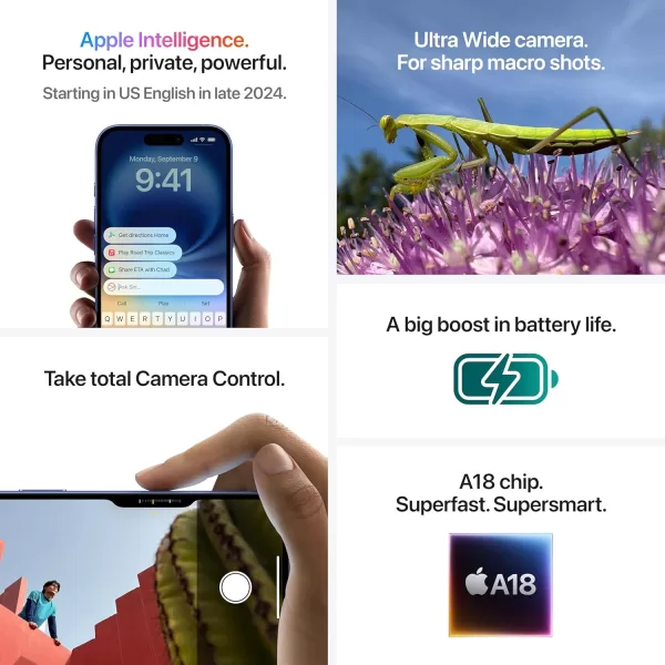 iPhone 16 Plus 256 GB: 5G Mobile Phone with Camera Control, A18 Chip and a Big Boost in Battery Life. Works with AirPods; White - Image 6