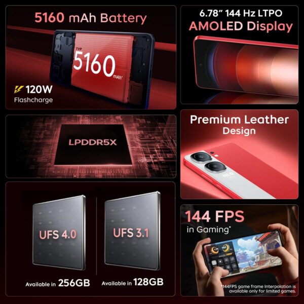 iQOO Neo9 Pro 5G (Fiery Red, 8GB RAM, 256GB Storage) | Snapdragon 8 Gen 2 Processor | Supercomputing Chip Q1 | Flagship Level Sony IMX920 Camera - Image 5