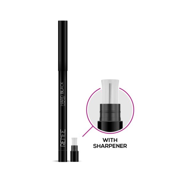 RENEE Hard Black Kajal Pen | 24 Hrs Stay Long Lasting Super Black Kajal Pencil 0.35gm, Matte Finish, Rich Color Payoff, Smudge & Water Proof with One Swipe Application Formula - Image 3