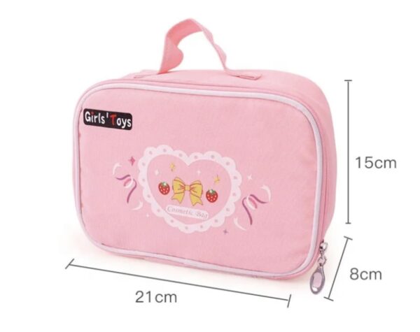 TOYARTSY Portable Pink Cosmetics & Makeup Toy Set for Girls, Wooden Dressing Table Accessories, Pretend Play Beauty Set, Kids Makeup Kit Gift for Girls, Fun Pretend Play Toy for Ages 3+ - Image 5
