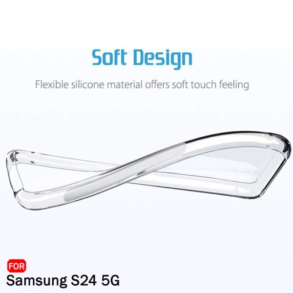 TheGiftKart Back Cover Soft Case for Samsung Galaxy S24 5G | Best Camera Protection | Inbuilt Dust Plugs & Anti-Slip Grip | Ultra Clear Slim Back Cover Case for Samsung S24 5G (Silicone, Transparent) - Image 8