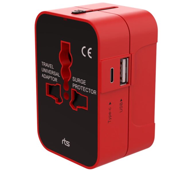rts 224+ Countries Universal Travel Adapter with USB-C Type C & USB International All in One Travel Adapter, Universal Travel Essentials with 2.4A Universal Adaptor, for Phone, Laptop, Mobile, Tablet - Image 2
