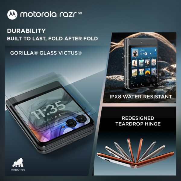 Motorola razr 50 (Koala Grey, 8GB RAM, 256GB Storage) | 3.6" External AMOLED Display | 6.9" AMOLED 120Hz Display | 32MP Selfie Camera - Image 6