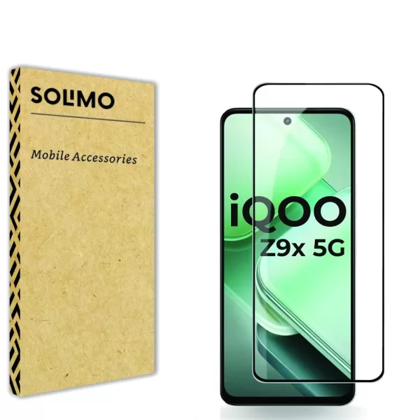 Amazon Brand - Solimo Tempered Glass Screen Protector for Iqoo Z9X 5G Smartphone with Edge-to-Edge Coverage|Easy Installation Kit(Black) - Image 2