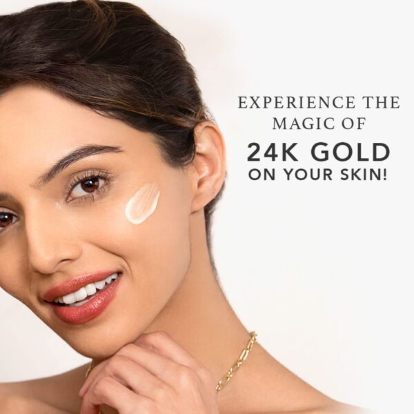 RAS Luxury Oils Radiance 24K Gold Brightening 8 in 1 Face Gel Serum Hydrates Skin, Reduce Pigmentation, With 148 Hours of Hydration Infused with Hyaluronic Acid, Saffron, Manjistha & Rosehip - Image 3