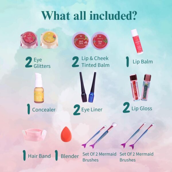 Whimsy Makeup Kit for kids, Preteen and Teen Girls | Girls safe Makeup Set | skin friendly Children Makeup Kit (Pack of 14) - Image 5