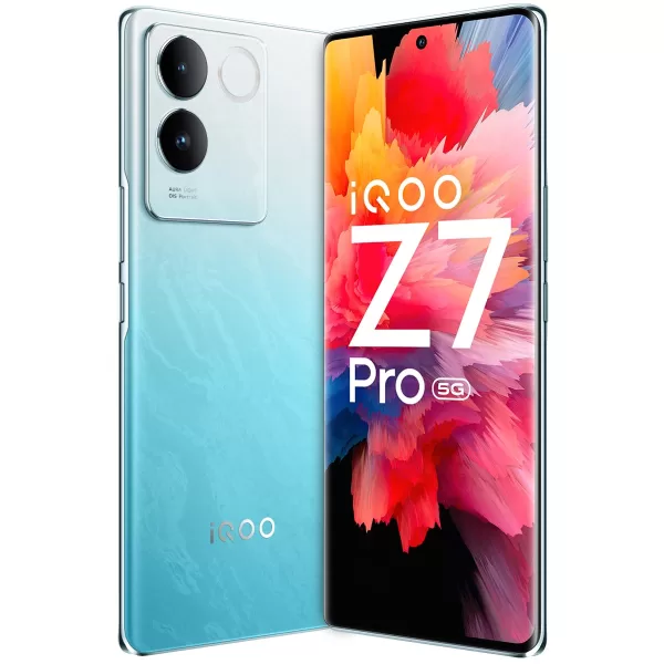 iQOO Z7 Pro 5G (Blue Lagoon, 8GB RAM, 128GB Storage) | 3D Curved AMOLED Display | 4nm MediaTek Dimesity 7200 5G Processor | 64MP Aura Light OIS Camera | Segment's Slimmest & Lightest Smartphone - Image 2