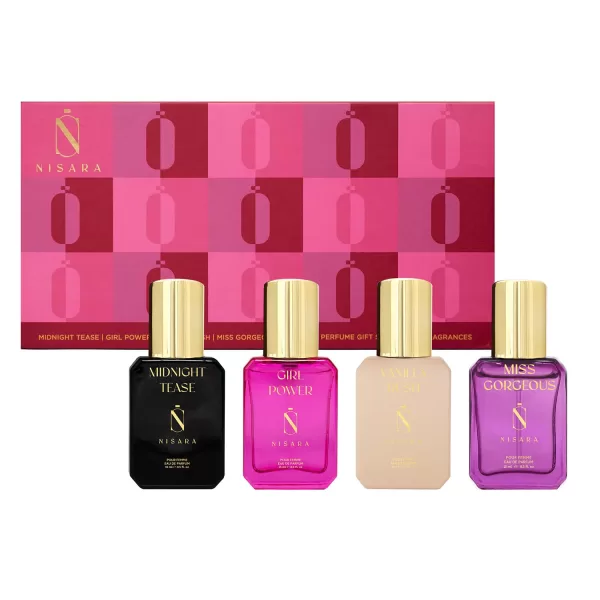 Nisara Long Lasting Women Perfume Gift Set 4x15ml(60ml) with | Midnight Tease | Girl Power | Vanilla Rush | Miss Gorgeous | Travel & Pocket friendly perfume kit for all moods & occasions | Perfume for Women | Gift for valentine | Gift For Sister, Wife, Friend, Girlfriend & Mother - Image 8