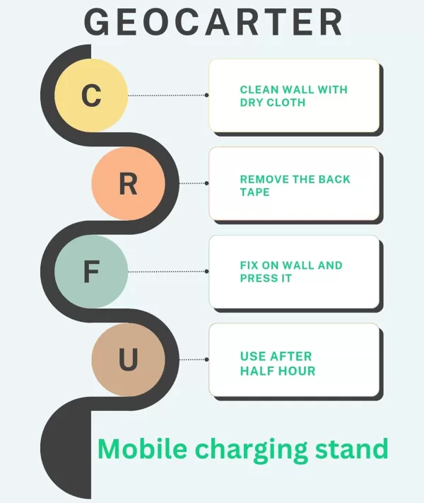 GEOCARTER Wall Mobile Holder | Multi-Purpose Mobile Stand for Wall | Remote Holder & Mobile Charging Stand, Wall Phone Holder for Charging | Kitchen Organizer Rack Wall Mounted | Useful Gadget-Apricot - Image 8