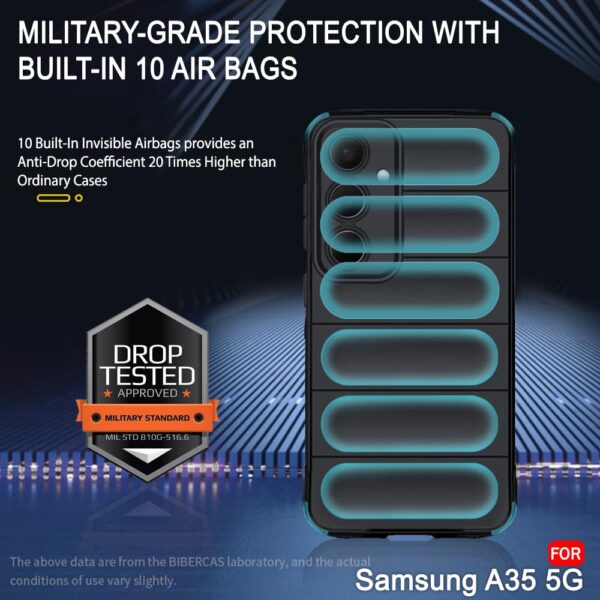TheGiftKart Liquid Silicon Back Cover Case for Samsung Galaxy A35 5G | Shockproof Military Grade Protection | Micro-Fibre Cloth On Inner Side | Built-in Anti-Slip Grip Samsung A35 Cover (TPU, Black) - Image 4