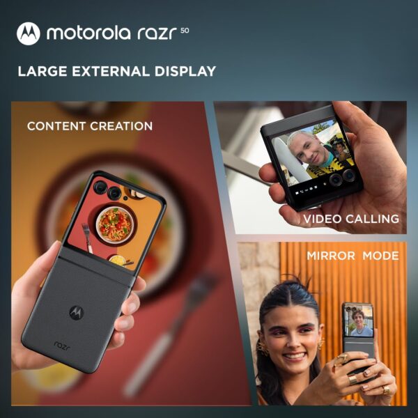 Motorola razr 50 (Koala Grey, 8GB RAM, 256GB Storage) | 3.6" External AMOLED Display | 6.9" AMOLED 120Hz Display | 32MP Selfie Camera - Image 5