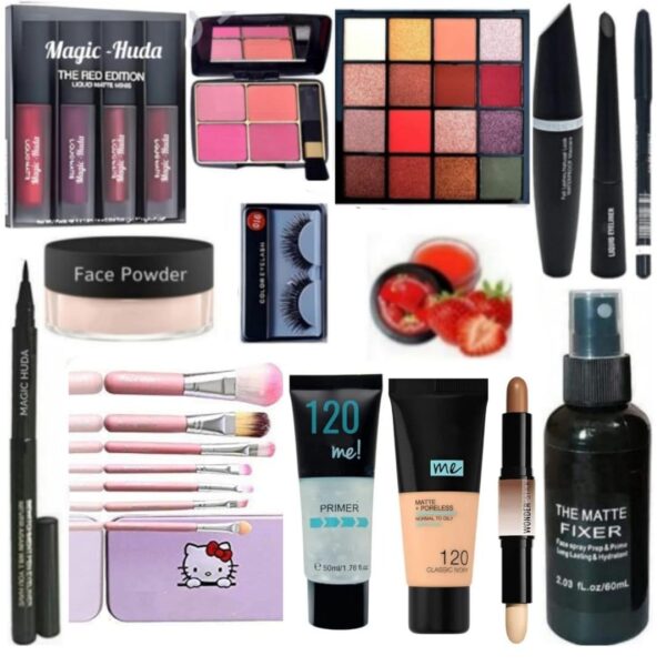 Magic Huda Bridal Makeup Combo Kit For Girls & Women All Parlour Products In 1 Box Pack Of-14 - Image 2