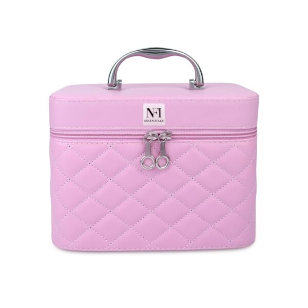 NFI essentials Hard Shell Vanity Cases for Women Travel Portable Carrying Cosmetic Case Suitcase Organizer Makeup Storage Box for Girls Toiletries Bag (MBO-12-Pink) - Image 10