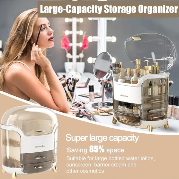 Niyam Makeup Organiser Storage Box for Countertop Cosmetics, Skincare and Beauty Case with Clear Lid Display for Easy Visibility and Drawers for Vanity, Dresser - Image 9