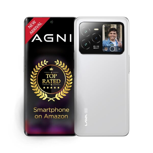 Lava Agni 3 5G (Pristine Glass, 8GB+128GB) | India's 1st Dual AMOLED | 1.5K Curved Display | Dimensity 7300X | 50MP Triple AI Telephoto Camera | 66W Fast Charge | with Charging Adapter - Image 2