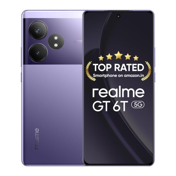 realme GT 6T 5G (Miracle Purple,8GB RAM+256GB Storage) | India's 1st 7+ Gen 3 Flagship Chipset | 1.5M + AnTuTu Score | 5500mAh+120W | The World's Brightest Flagship Display - Image 2