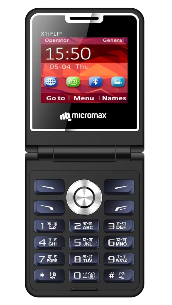 Micromax All-New X1i Flip keypad Phone with Dual SIM | Big 2.4" Display | TypeC USB Port | Wireless FM | Auto Call Recording | Black Blue | - Image 3