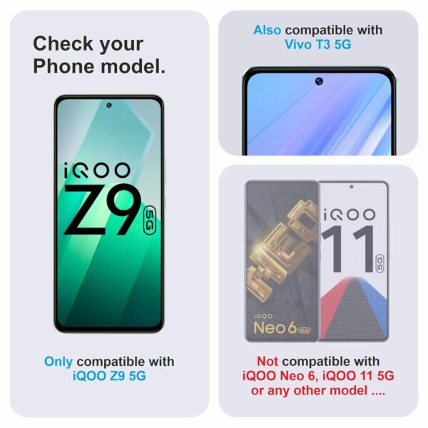 Skyddshield Edge To Edge Tempered Glass For Iqoo Z9 5G And Vivo T3 5G Smartphone (6.67 Inch) With Easy Self Installation Kit | Black - Image 3