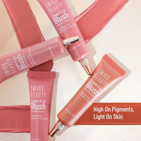 Swiss Beauty Cream It Up Blusher | Highly Pigmented | Long-lasting | Buildable & Blendable | All Skin Types | Shade- Cheeky Peach, 10ml - Image 4
