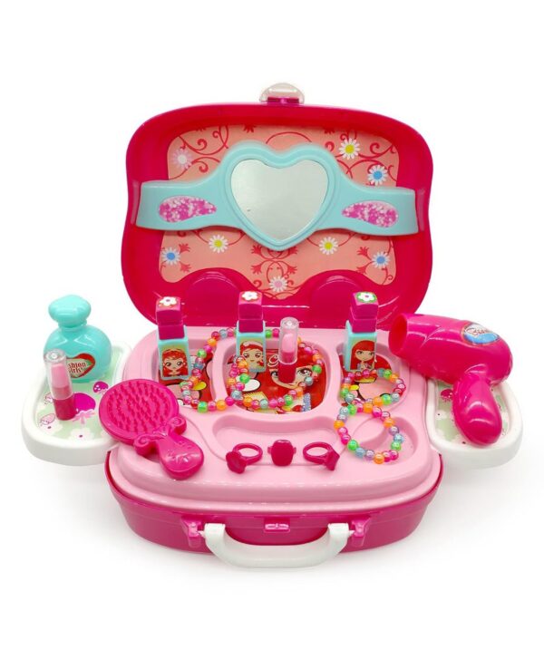 URBAN TOYS 21 Pcs Make up Kit Beauty Set Toy for Girl | Pretend Play Cosmetic Suitcase Makeup Set Accessories Toys for Children Princess Girls | 3+ Year Christmas & Birthday Gift| Multicolour Plastic - Image 7