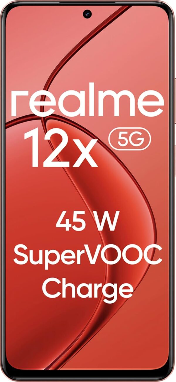 realme 12x 5G (Coral Red, 8GB RAM, 128GB Storage) | Upto 16GB (8+8GB) Dynamic RAM | Dimensity 6100+ Processor | 50 MP AI Camera | 7.69 mm Ultra-Slim Trendy Watch Design | 45 W SUPERVOOC Charge - Image 3