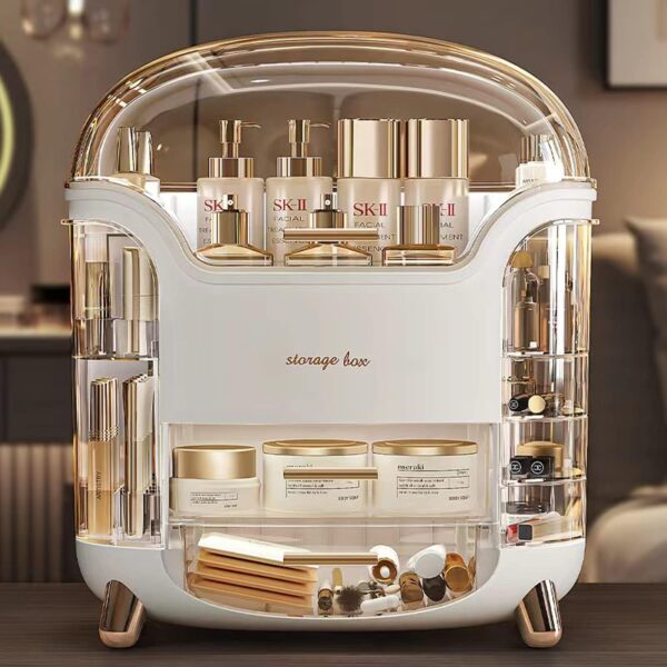 Niyam Makeup Organiser Storage Box for Countertop Cosmetics, Skincare and Beauty Case with Clear Lid Display for Easy Visibility and Drawers for Vanity, Dresser - Image 10
