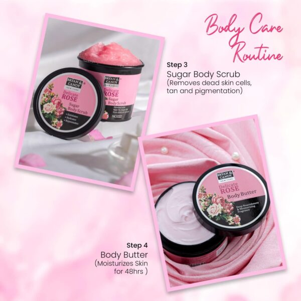 Bryan & Candy Delicate Rose Tub Kit Gift Set For Women, Luxurious Spa Experience at home, |100% Vegan, Skin-Friendly pH 5.5, SLS & Paraben Free - Image 6