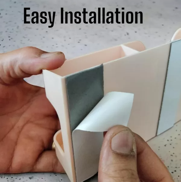 GEOCARTER Wall Mobile Holder | Multi-Purpose Mobile Stand for Wall | Remote Holder & Mobile Charging Stand, Wall Phone Holder for Charging | Kitchen Organizer Rack Wall Mounted | Useful Gadget-Apricot - Image 5