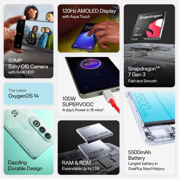 Oneplus Nord CE4 (Celadon Marble, 8GB RAM, 256GB Storage) - Image 3