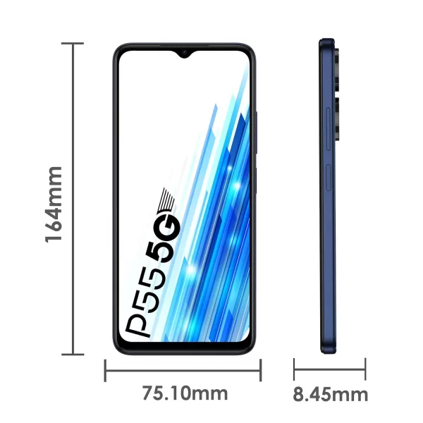 itel P55 5G | 4GB RAM+64GB ROM, Upto 8GB RAM with Memory Fusion| 50MP AI Dual Rear Camera| 5000mAh Battery with 18W Type-C Fast Charging | Dimensity 6080| Galaxy Blue - Image 4