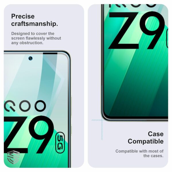 Skyddshield Edge To Edge Tempered Glass For Iqoo Z9 5G And Vivo T3 5G Smartphone (6.67 Inch) With Easy Self Installation Kit | Black - Image 7